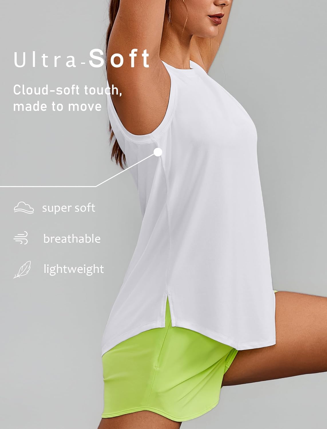 PINSPARK Workout Tops for Women - Sleeveless Athletic Tank with UPF 50+ Protection | Loose Fit Gym & Yoga Shirt