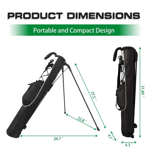 Golf Stand Bag, Small Lightweight Golf Bag for Men/Women, Easy to Carry and Durable Pitch n Putt Golf Bag for Driving Range, Par 3 and Executive Courses (Blue)