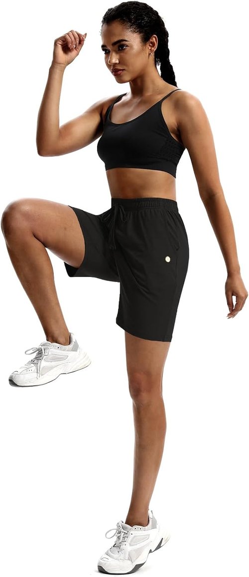 LUCKYCATCUS Women's Bermuda Shorts - Comfortable Jersey Workout Shorts with Pockets | Athletic Fit