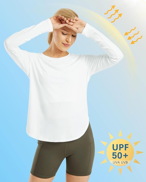 G4Free Women's Long Sleeve UV Protection Shirt - Quick Dry Lightweight Outdoor Workout Top | Casual Yoga