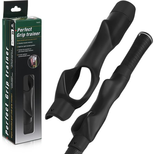 Seenelling 2 Pack Golf Grip Trainer Swing Trainer for Improving Hand Positioning Right Handed Golf Club Grip Equipment for Beginner Learn Correct Posture(Black)