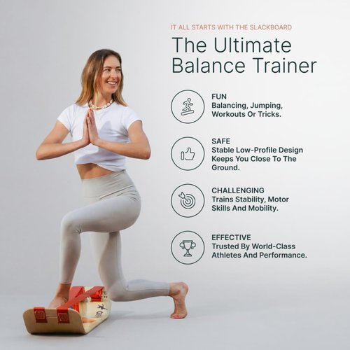 GIBBON SlackBoard | GiBoard Balance Board - Versatile Core Trainer for Kids & Adults - 1 & 2 Line Options