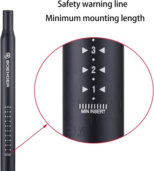Boenoea Bicycle Seat Post - Aluminum Alloy Bike Seat Tube | 25.4-31.6mm, 400mm Length for Mountain & Road Bikes