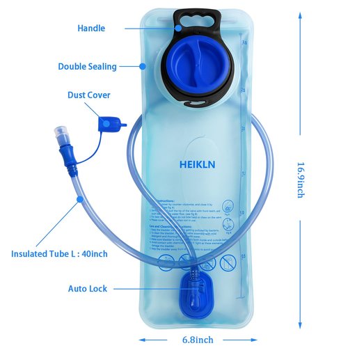 HEIKLN Hydration Bladder 3 Liter,Water Bladder Pack of 2,Water Storage Bag Reservoir Hydration Pack Replacement for Bicycling Hiking Camping Hunting Running