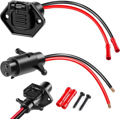 Minn Kota Trolling Motor Plug - Professional Waterproof 12V-24V Quick Connect | 8 Gauge 2 Wire Receptacle