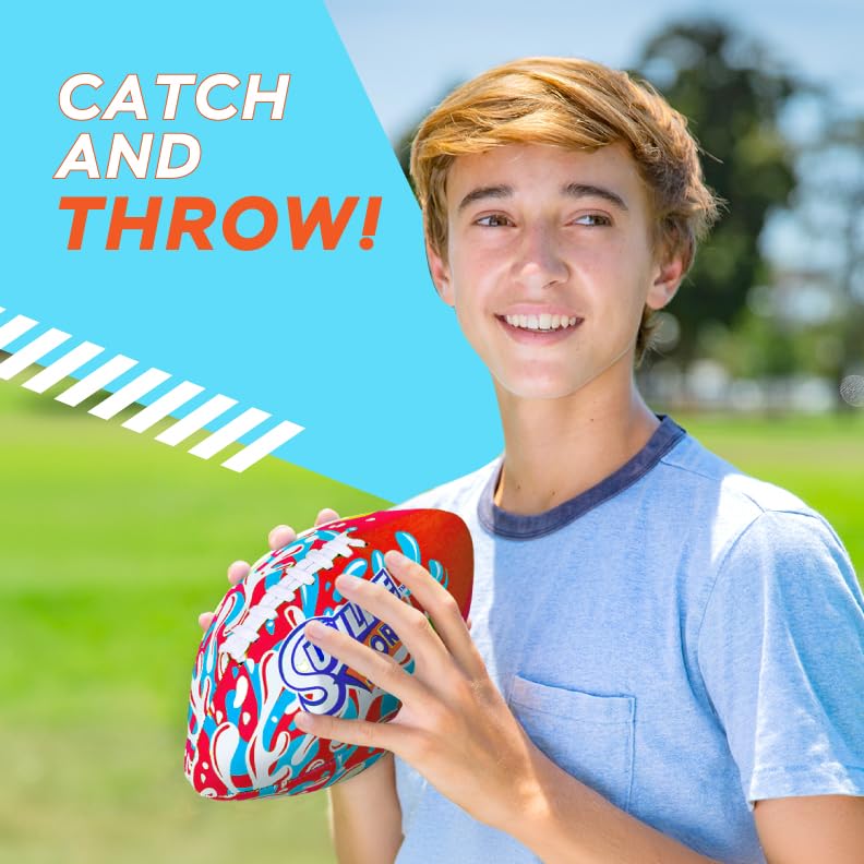 Waterproof Football for Lawn Pool Beach & Backyard Play - Scarlet