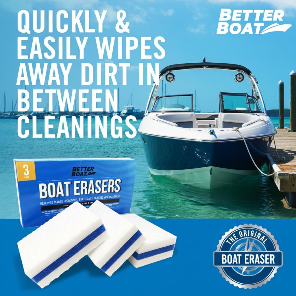 Better Boat Boat Erasers - Effective Cleaning Sponge for Scuff Marks & Grime | Safe for Fiberglass & Vinyl