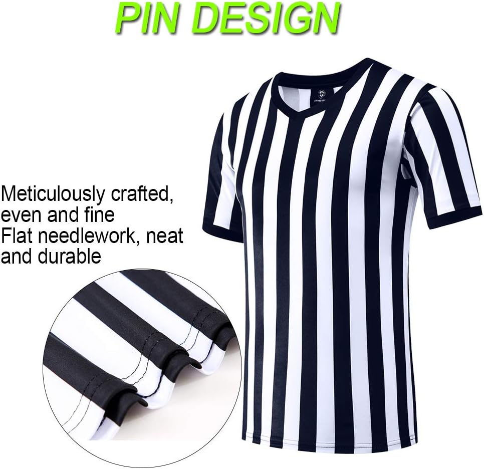 Shinestone Referee Shirt - V-Neck Umpire Jersey for Football & Sports | Perfect Holiday Gift