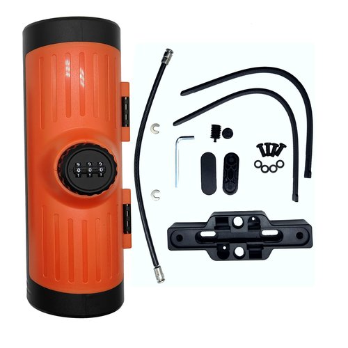 BOWENDA Anti-Theft Scooter Lock Box - 3-Digit Combo Weatherproof Storage Bag (740mL) for Electric Scooters, Bikes & Kid Scooters - Handlebar Stem Mount with Bracket Kit (Small Capacity, Orange)