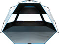 OutdoorMaster Beach Tent - Portable 4-Person Sun Shade with Blackout Technology & UPF 50+ Protection