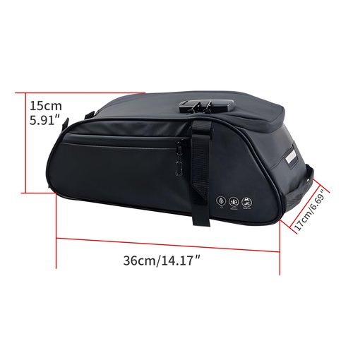 TGpao Waterproof Rear Bike Rack Bags with a coded lock, Reflectivee Bike Battery Bag for Bicycles Rear Rack, 8L Panniers Ebike Trunk Bag Cycling Pounch for Travel Commute (13.8" x 5.5" x 5.9")