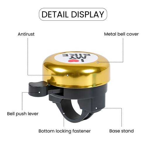 Bike Bell, Classic Nostalgic Bell, Loud Sound, Bicycle Accessories, Kids Bike Bell and Balance Car Bell, Adult Bicycle Bell,Red/Yellow/Blue/Purple/Black/Silver -6 Colors