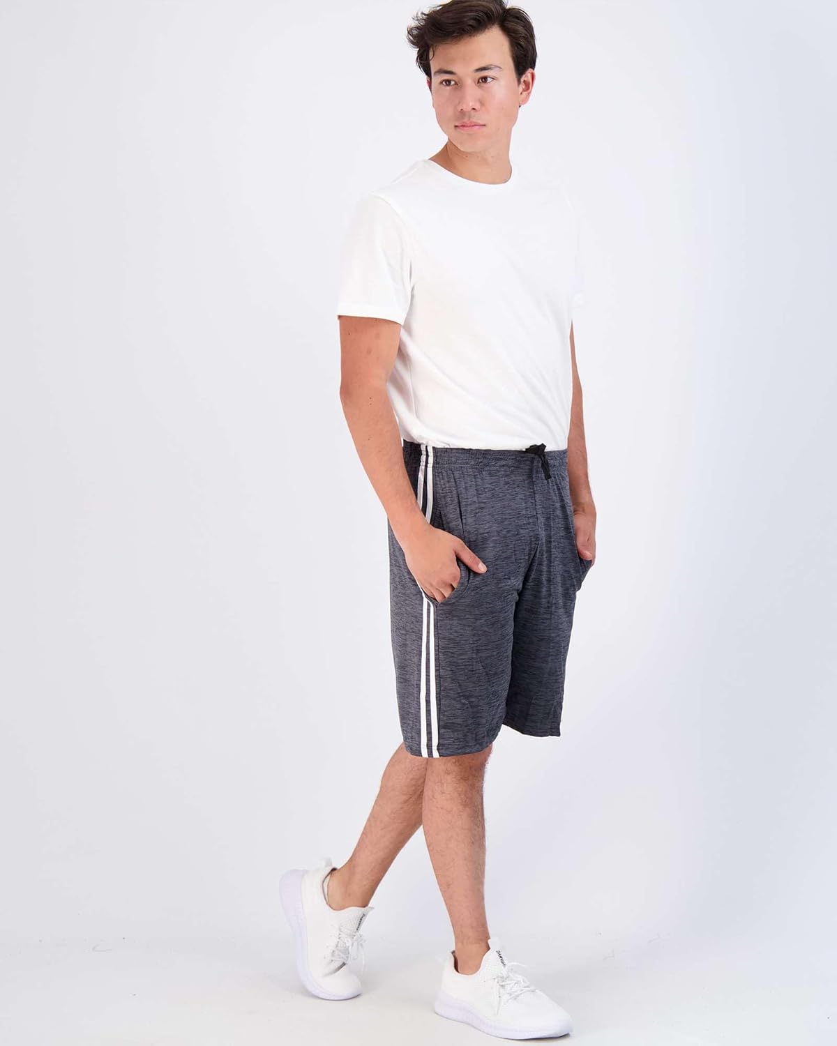 Real Essentials Men's Dry-Fit Shorts - 9" Athletic Gym & Casual Lounge Shorts with Pockets