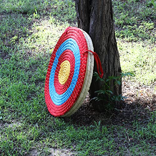 Straw Red Archery Target for Backyard Practice, 20-Inch Durable Bow & Arrow Target