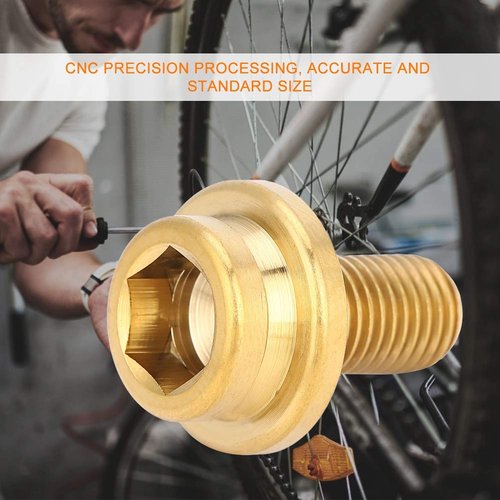 Crank Arm Bolt, 1pc Bottom Bracket Bolt Cycling Screws for Mountain Road Bikes M8*15mm (Gold)
