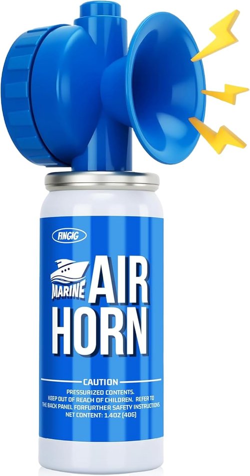 Fingig Boat Air Horn - Loud Mini Safety Horn for Sports Events | 1.4oz Compressed Fog Horn