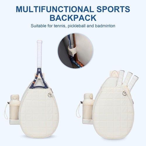 KAVIGOR Tennis Bag Holds 2 Rackets, Quilted Tennis Backpack, Waterproof Crossbody Sling Pickleball Bags for Women, Men and Youth
