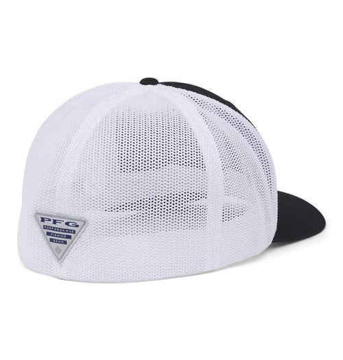 Columbia Unisex PFG Mesh Ball Cap XXL, Black/PFG Hook Patch, One Size