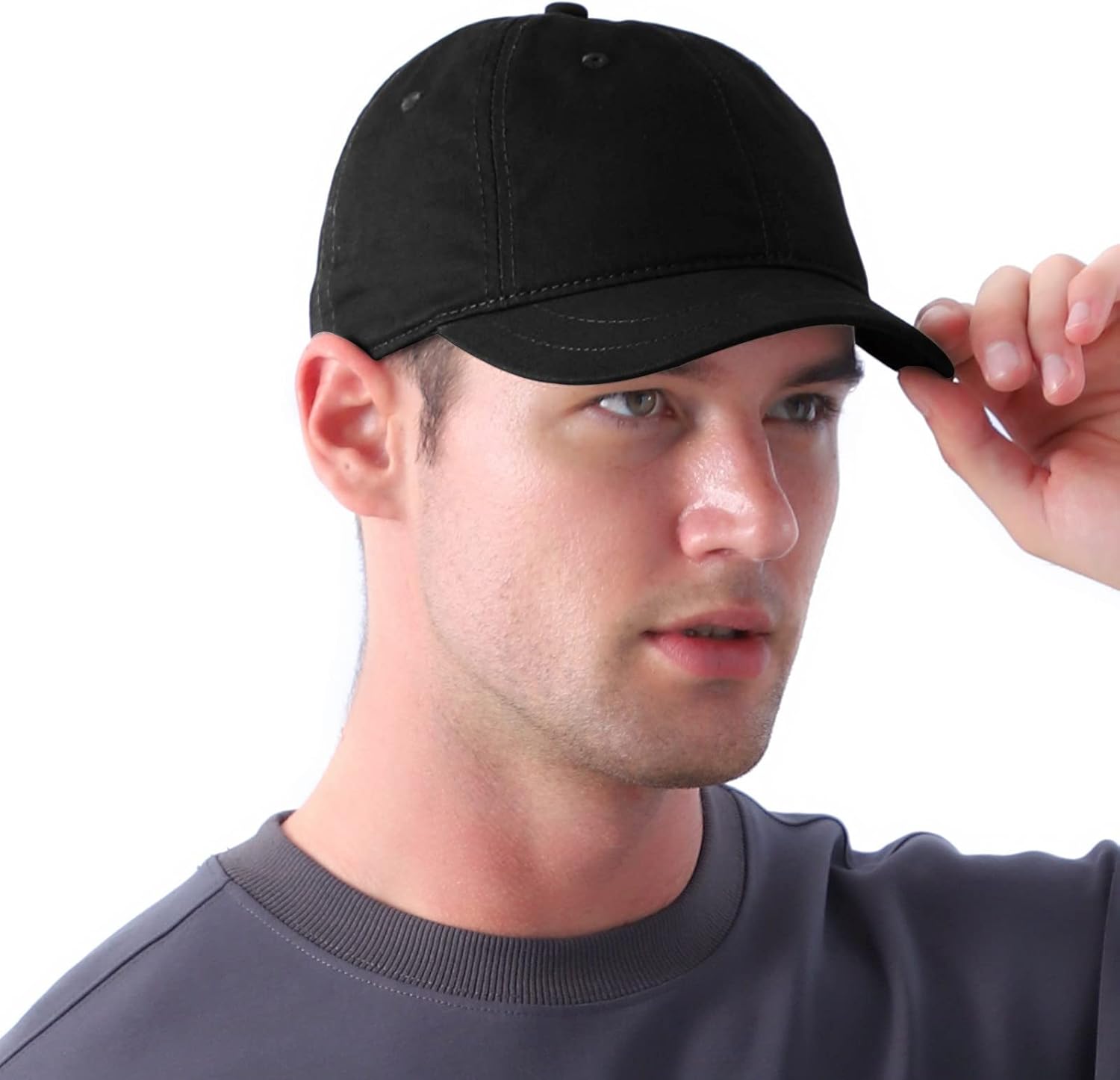 Skiennix Short Brim Baseball Cap - Adjustable Cotton Dad Hat for Outdoor Sports | Unisex Design