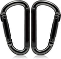 EZYA Heavy Duty Carabiner Clips - 860lbs Strength | 3" Iron D-Ring Keychain Hooks for Keys, Gym, Camping & Hiking