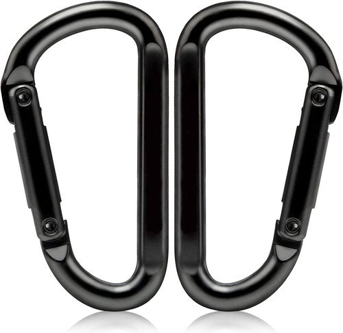 EZYA Heavy Duty Carabiner Clips - 860lbs Strength | 3" Iron D-Ring Keychain Hooks for Keys, Gym, Camping & Hiking