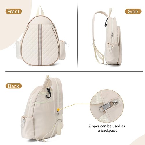 KUANG! Tennis Bag for Women Men Quilted Tennis Crossbody Backpack Tennis Racket Bag Suitable for Pickleball Tennis Badminton