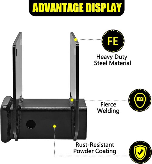 KAIRAY Camper RV Bumper Hitch Adapter - Fits 4-Inch Beam, 2-Inch Receiver, 3500 lbs Capacity