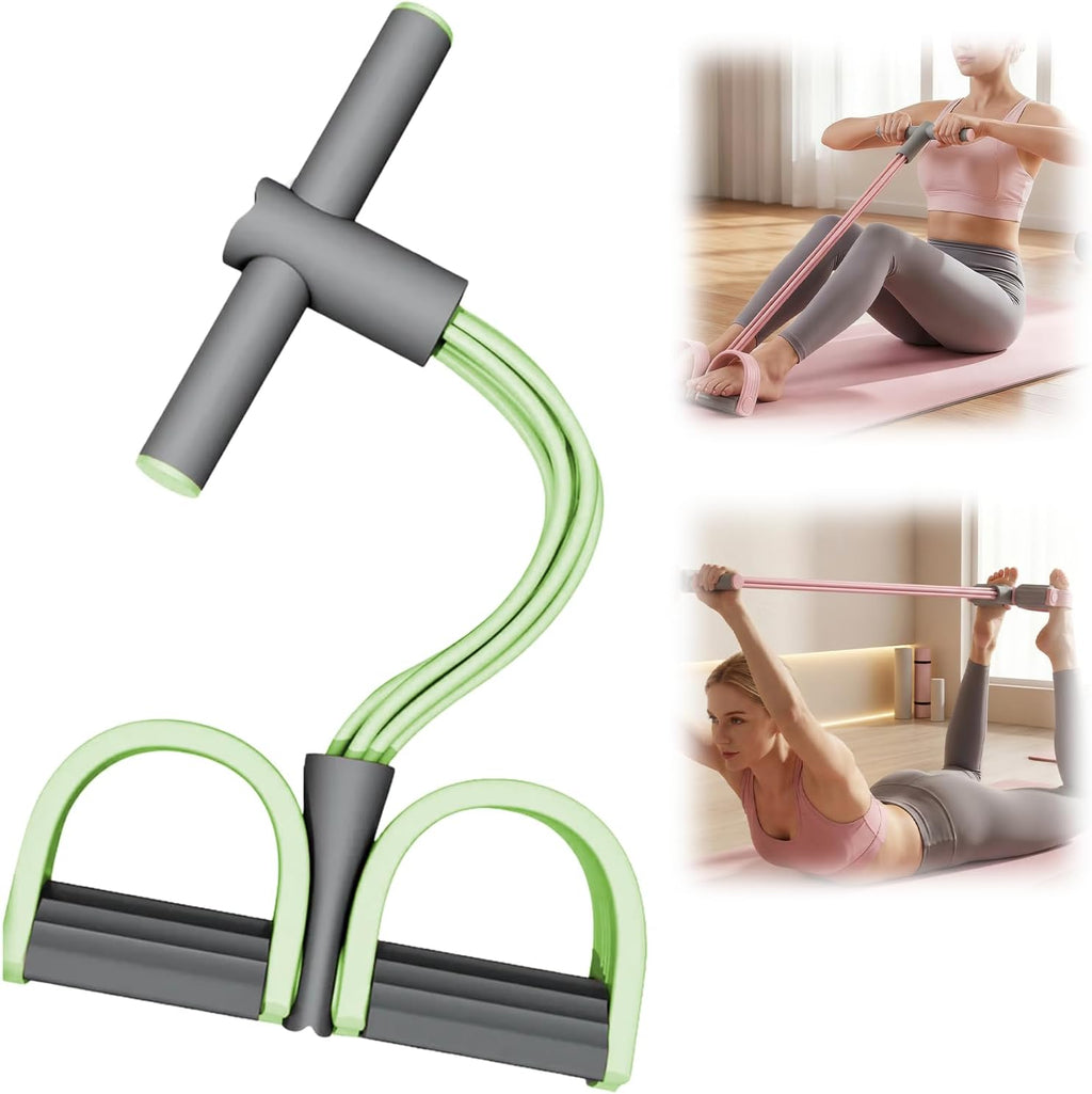 Pedal Resistance Bands - 2026 Upgrade Multifunction Tension Rope for Full Body Workout | Green
