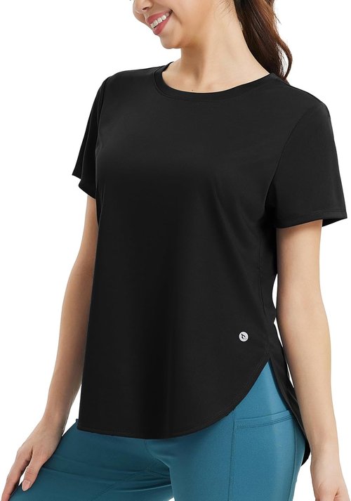 Baleaf Women's Athletic Running Shirts - Quick Dry Loose Fit Workout Tee | UPF 50+ Gym Top