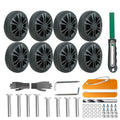 Luggage Suitcase Replacement Wheels 2.11inch(53.5mm) Diameter 8 Pcs 0.45inch(11.5mm) Thickness Wear-Resistant Mute Suitcase Rubber Swivel Caster Repair Kits for Trolley Bag Travel Box