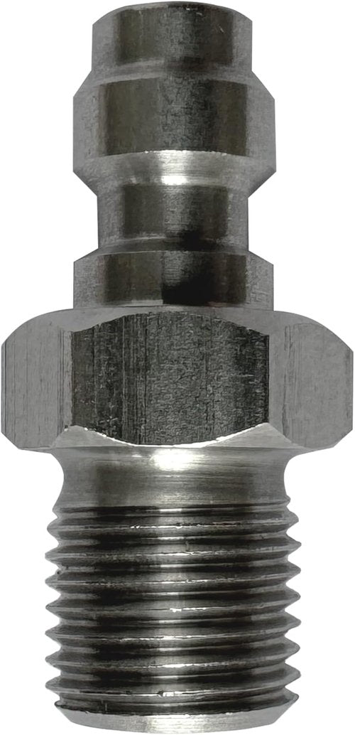 8mm Quick-Disconnect Plug Adapter - Stainless Steel 1/8" BSPP Male Thread for PCP Paintball Charging