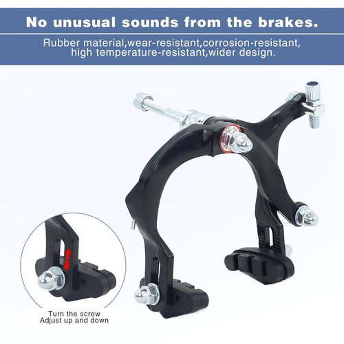 WEEROCK Bike Calip Brake Set, Front and Rear C Brake Set, Rim Brake Set with Aluminium Alloy Brake levers, Bike Cables for Kids Bike, Child Bike, Student Bicycle, BMX，Beach Bike, Commuter Bike