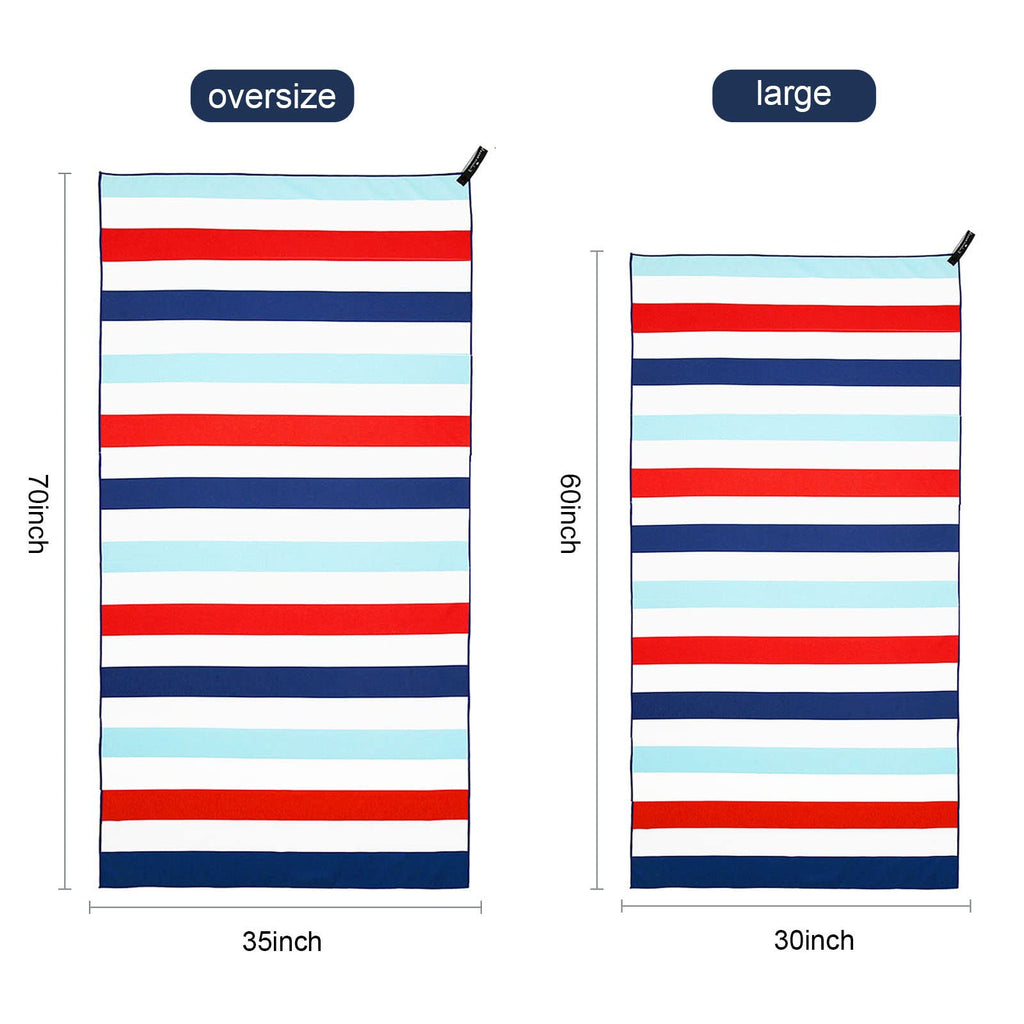 Exclusivo Mezcla Microfiber Quick Dry Beach Towel, Oversized Lightweight Sandfree Pool Towel for Swimming Camping Travel with Bag (Navy, 35x70 Inches)
