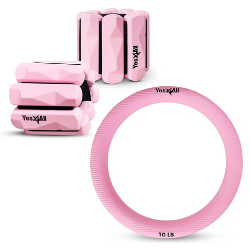 Yes4All Silicon Wrist Weight and Power Ring or Strength Training, Yoga, Jogging, Running, Suit Home Gym Indoors and Outdoors