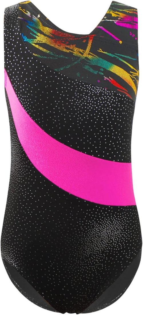 HOZIY Gymnastics Leotards for Girls - Sleeveless & Long Sleeve with Snowflake, Sequins & Colorful Ribbons | Pink & Blue