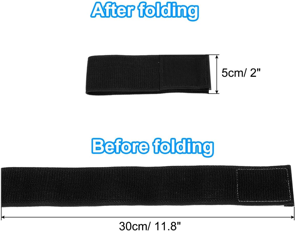PATIKIL Boot Straps - 2 Pack Elastic Polyester Ankle Straps for Hiking, Fishing & Hunting - 12" Black