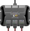 3 Bank Marine Battery Charger - 15A Waterproof Onboard Charger for SLA/AGM & Lithium Batteries