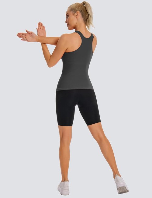 MathCat Seamless Workout Tank Top - Padded Racerback Yoga Camisole for Women (XS-2XL)