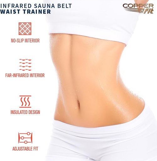 Copper Fit Infrared Sauna Belt | Waist Trainer for Men & Women - Boosts Sweat & Adjustable Compression