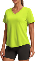 PINSPARK Soft Workout Tops for Women - Short Sleeve V-Neck, Moisture-Wicking, UPF 50+ Sun Protection, Quick Dry Gym Shirt