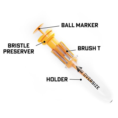BRUSH T Premium Plastic Golf Tees, Unbreakable Innovative Design, Consistent Height, Perfect Golf Gift for Men and Women. Multiple sizes 2", 2.2", 2.4", 3 1/8" - 4 Pack (3 Wood, Driver, Oversize, XLT)