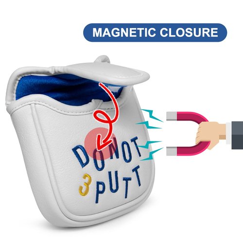 Golf Mallet Putter Cover Golf Putter Headcover with Strong Magnetic Closure Do Not 3PUTT Golf Putter Cover for DF3 Putter & OZ1 MEZZ 1 MEZZ1 MAX Putter (DO NOT 3 PUTT)