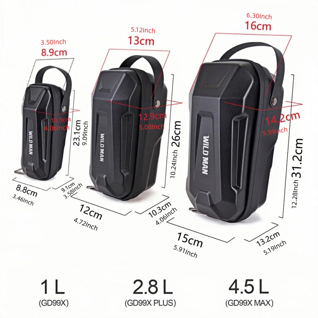 WILD MAN Hard Shell Handlebar Scooter Bag Quick Release Design Bike Bag Anti-Theft Design Scooter Storage With Carry Handle for Kick Scooters Folding Bike-GD99X(Black,4.5L)