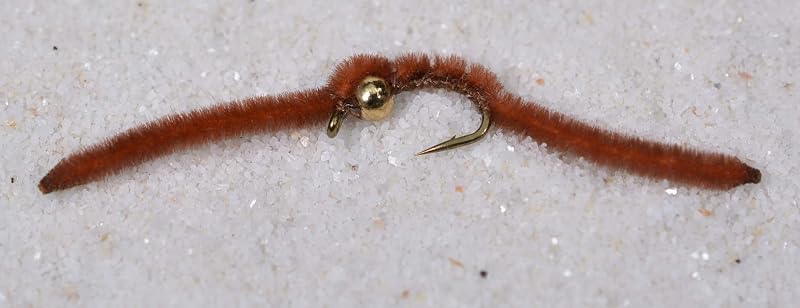 Tungsten Bead San Juan Worm Flies on Mustad 14 Hooks - Assorted 1 Dozen