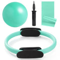 Tsikavo Pilates Ring, Pilates Ring Circle and Ball Set, 12 Inch Magic Circle Pilates Ring,9 Inch Small Exercise Ball,Resistance Bands Set, Home Pilates Equipment for Women