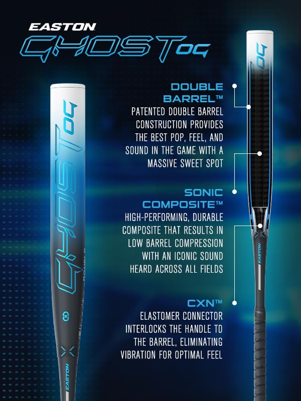 Easton Ghost OG Double Barrel Fastpitch Bat - Blue/White -10 - 32 Inches