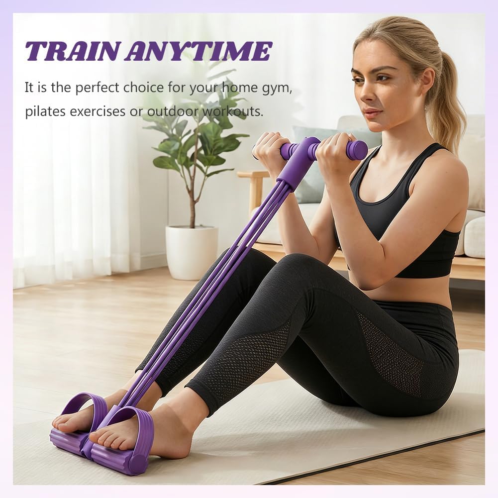 Skiennix Pedal Resistance Band - 6-Tube Multifunctional Design for Abdomen, Arms & Legs