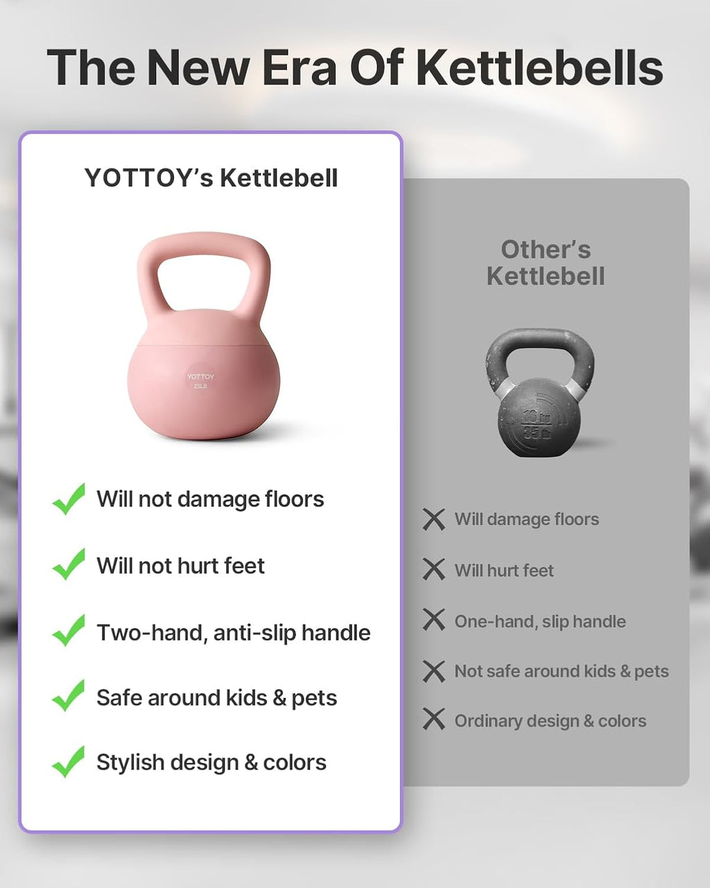 YOTTOY Soft Kettlebell - Anti-Slip Grip Weight for Home Workouts | Safe & Durable Design