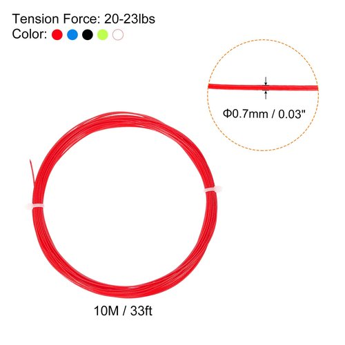 PATIKIL 10M Badminton Racket String, 10 Pack Durable Nylon Racquet Replacement Lines Thread Wire High Elastic for Badminton Training, 5 Colors