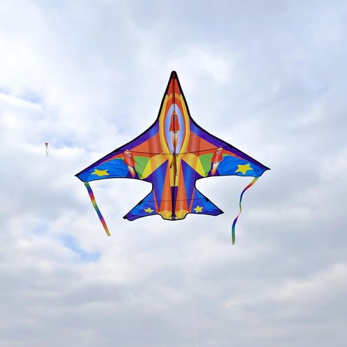 Fighter Airplane Kites - Easy to Fly for Kids Ages 4-12 | Includes Kite Handle & 300ft String